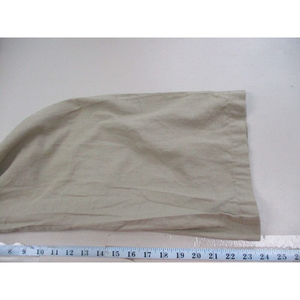 Japna Jumpsuit Women Medium Tan Linen Blend Wide Leg Crop Strappy Pockets Retro - Picture 7 of 12